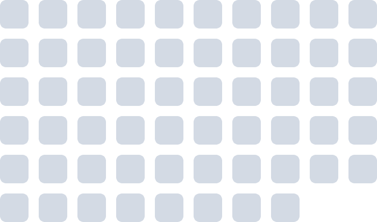 Grid of 58 gray squares, one per employee, with no coverage information